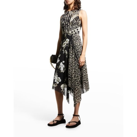 NWOT FUZZI Mixed Print Sleeveless Dress SIZE S - Picture 1 of 6